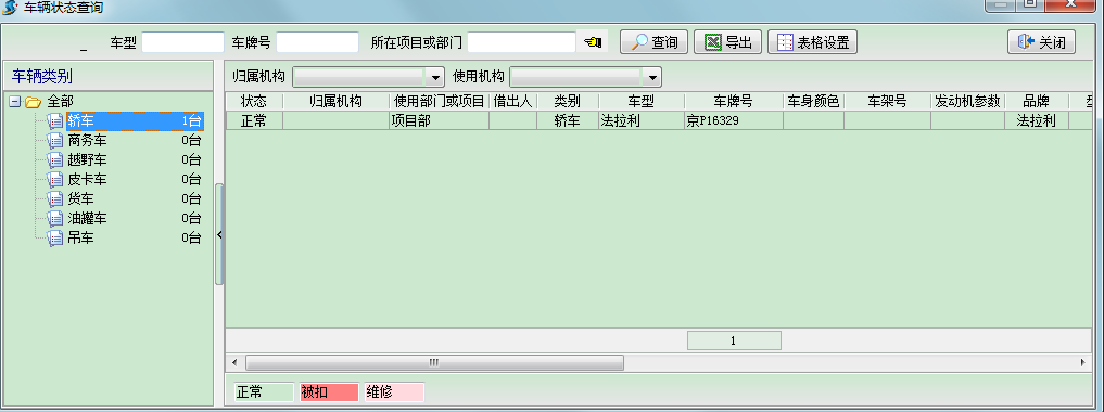 車(chē)輛使用狀態(tài)